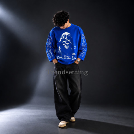 Born In The Dark — Royal Blue Waffle Long Sleeve