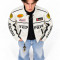 Ferrari Vintage Racing Leather Jacket – Black & White Motorsport Edition